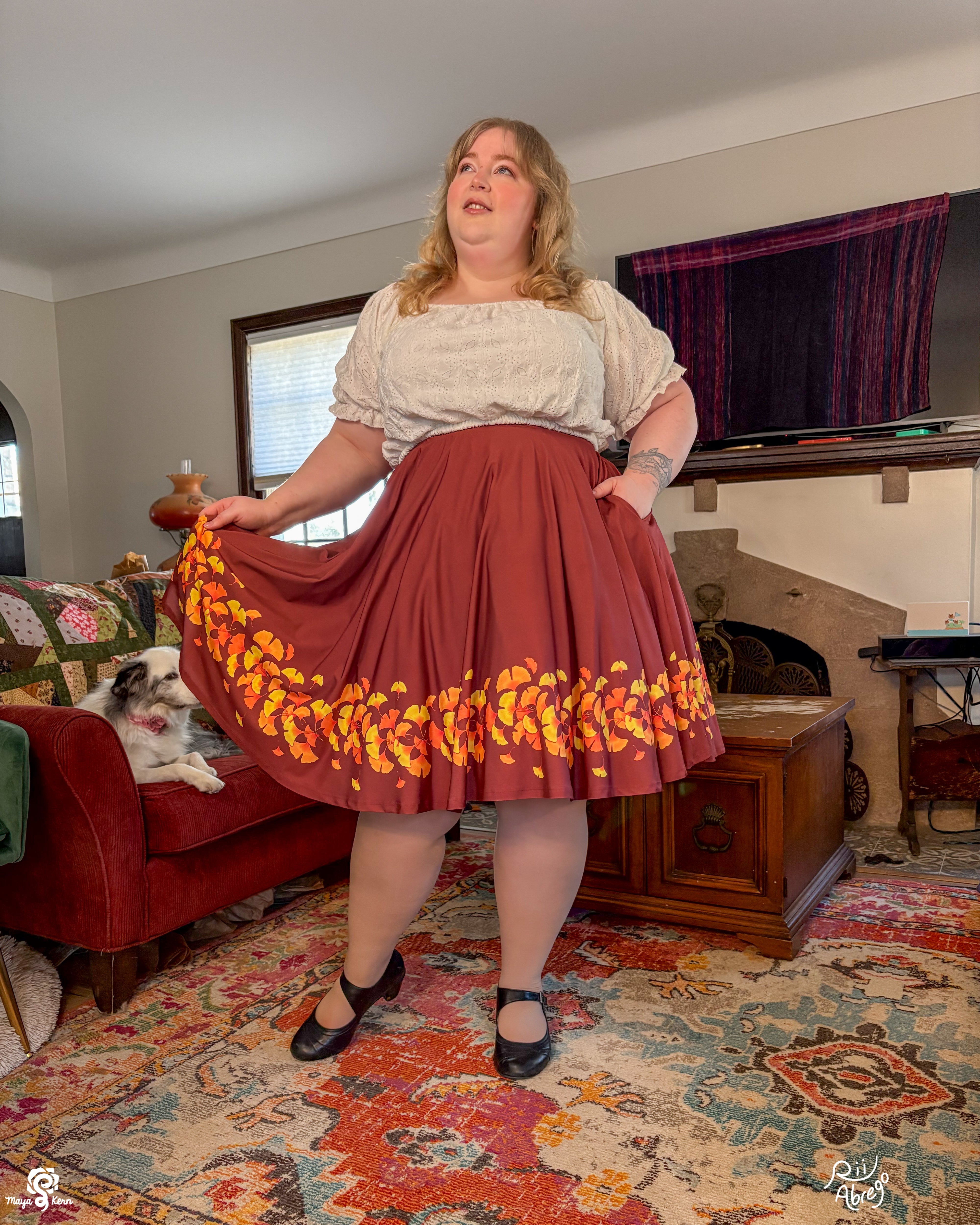 COLLAB: Rii Abrego Ginkgo Midi Skirt