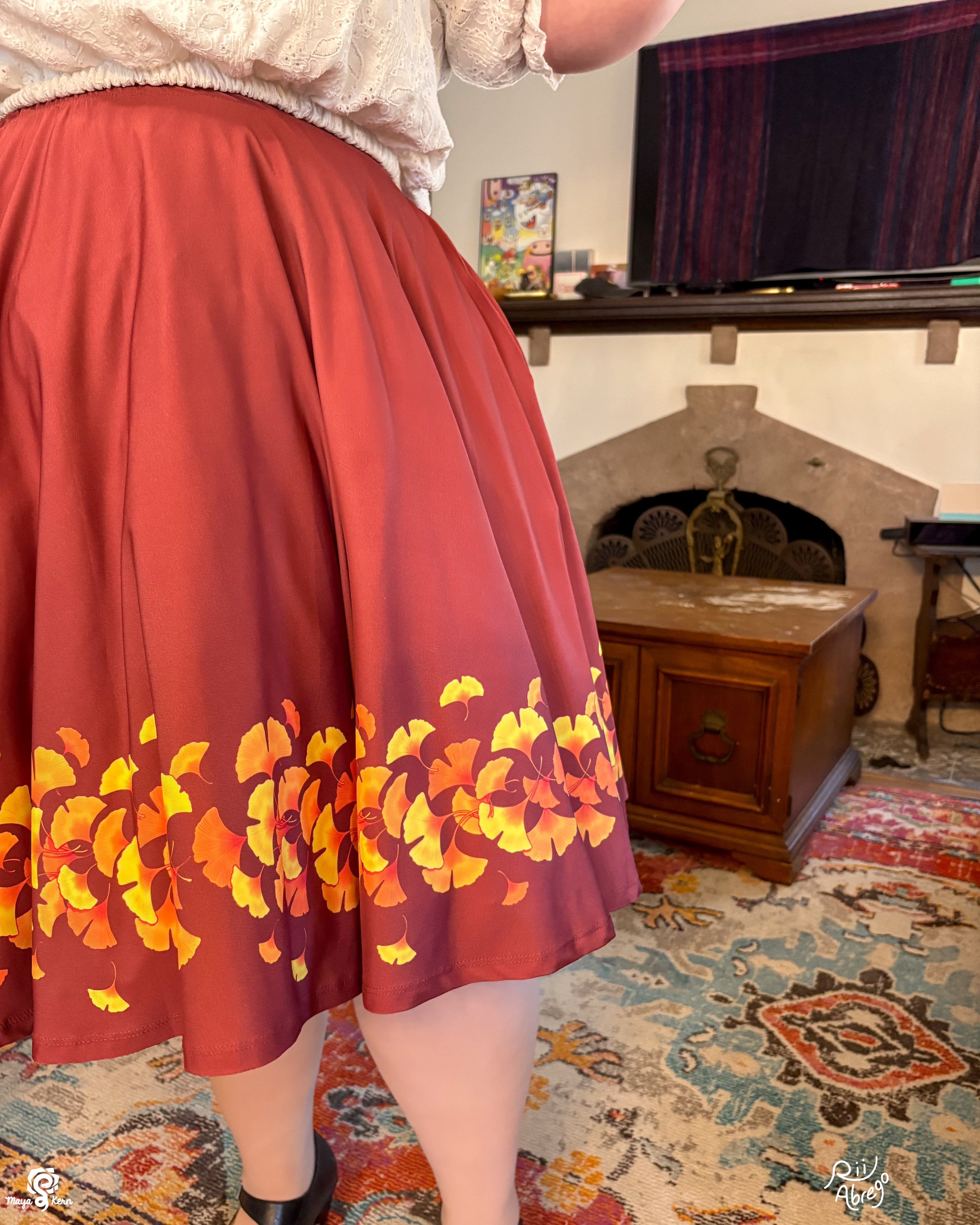 COLLAB: Rii Abrego Ginkgo Midi Skirt