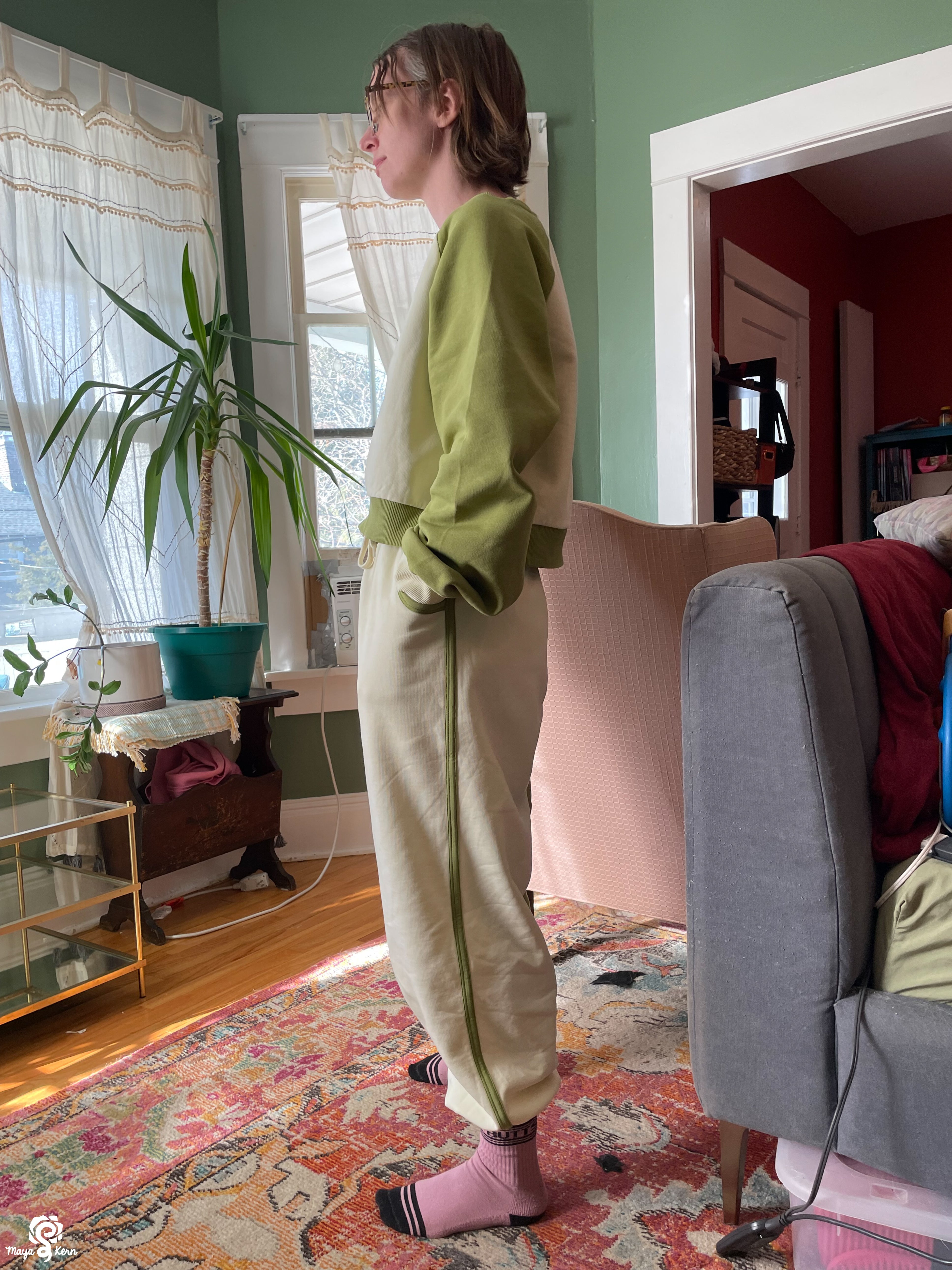 Cozy Cropped Matcha Sweater