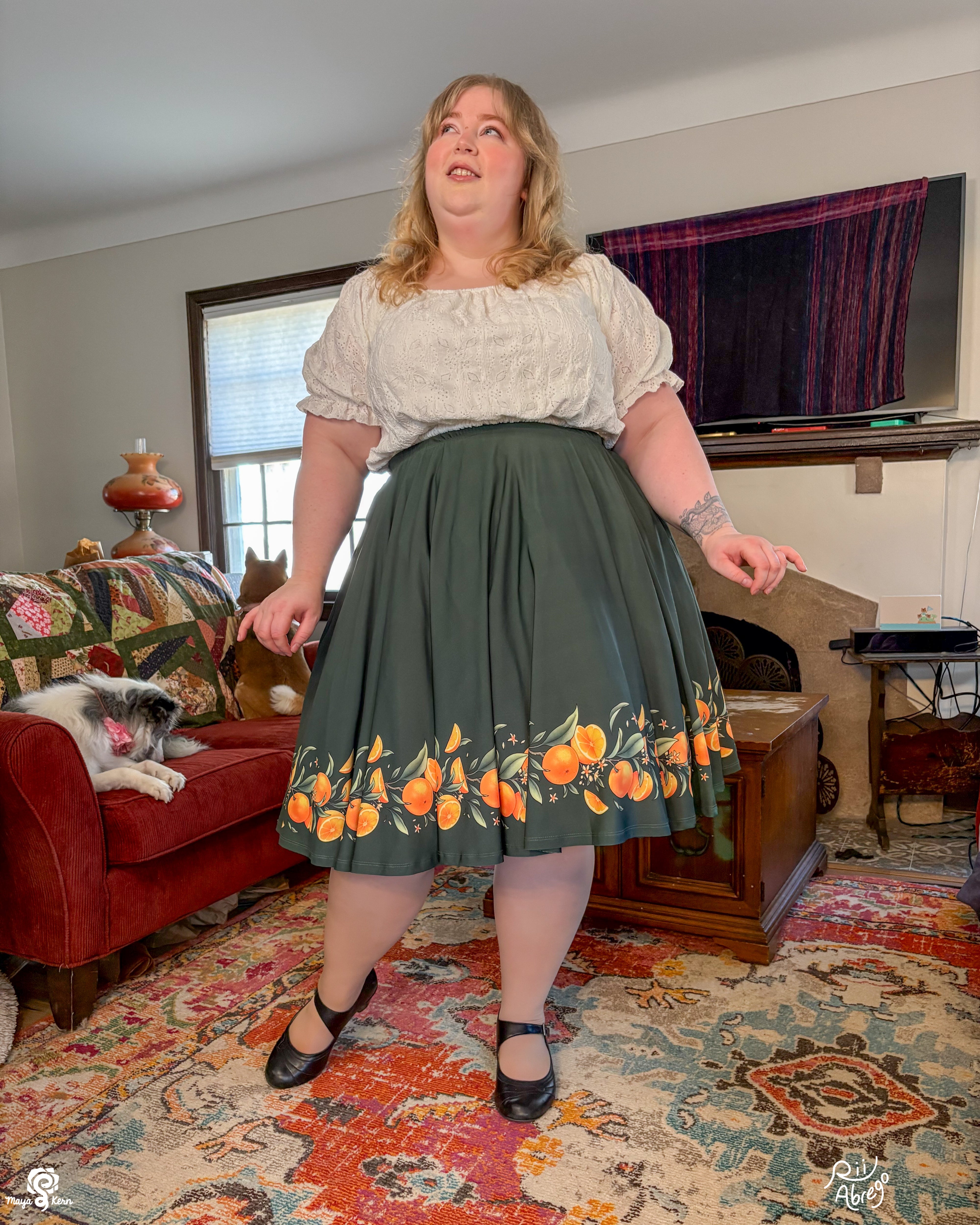 COLLAB: Rii Abrego Oranges Midi Skirt