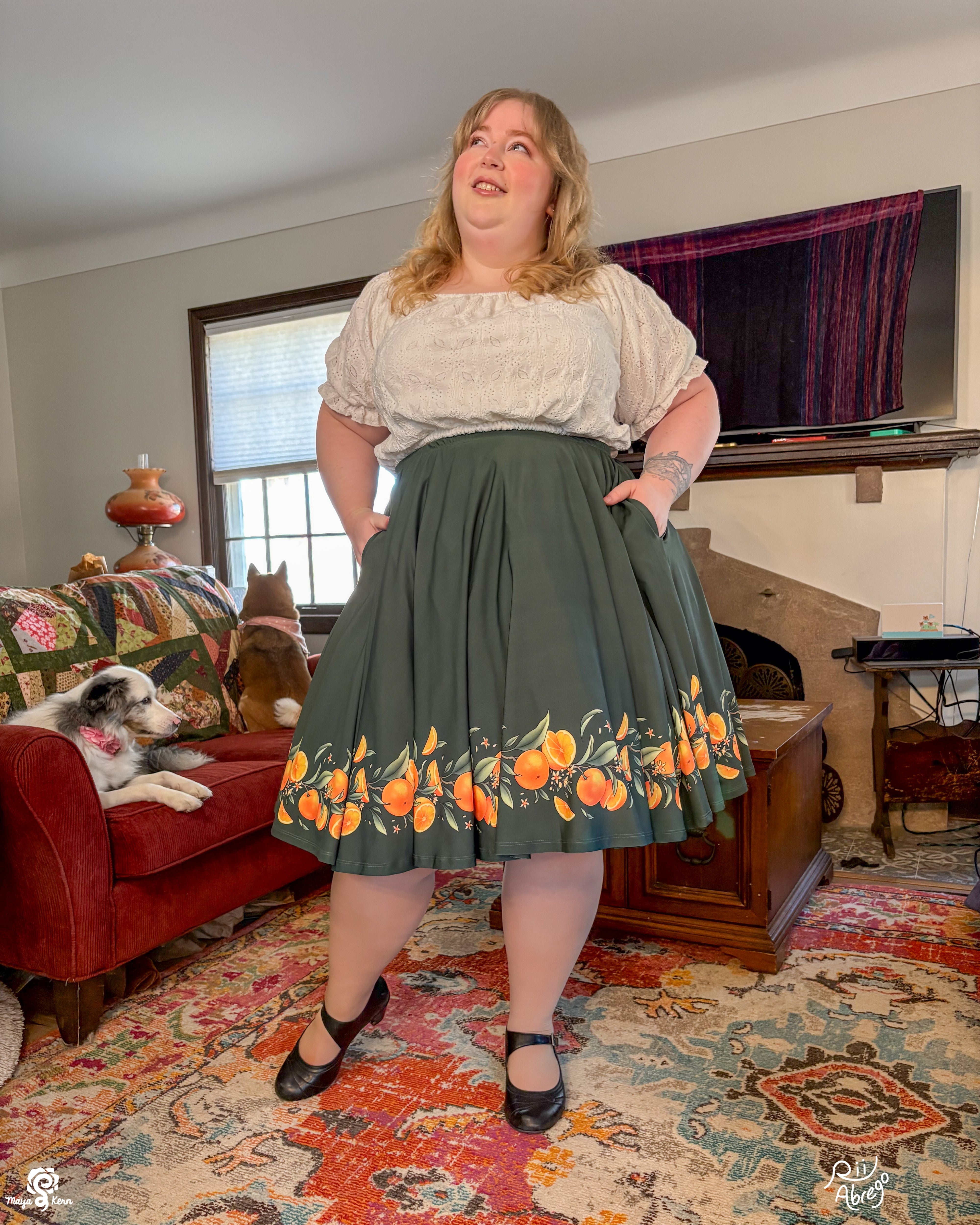 COLLAB: Rii Abrego Oranges Midi Skirt