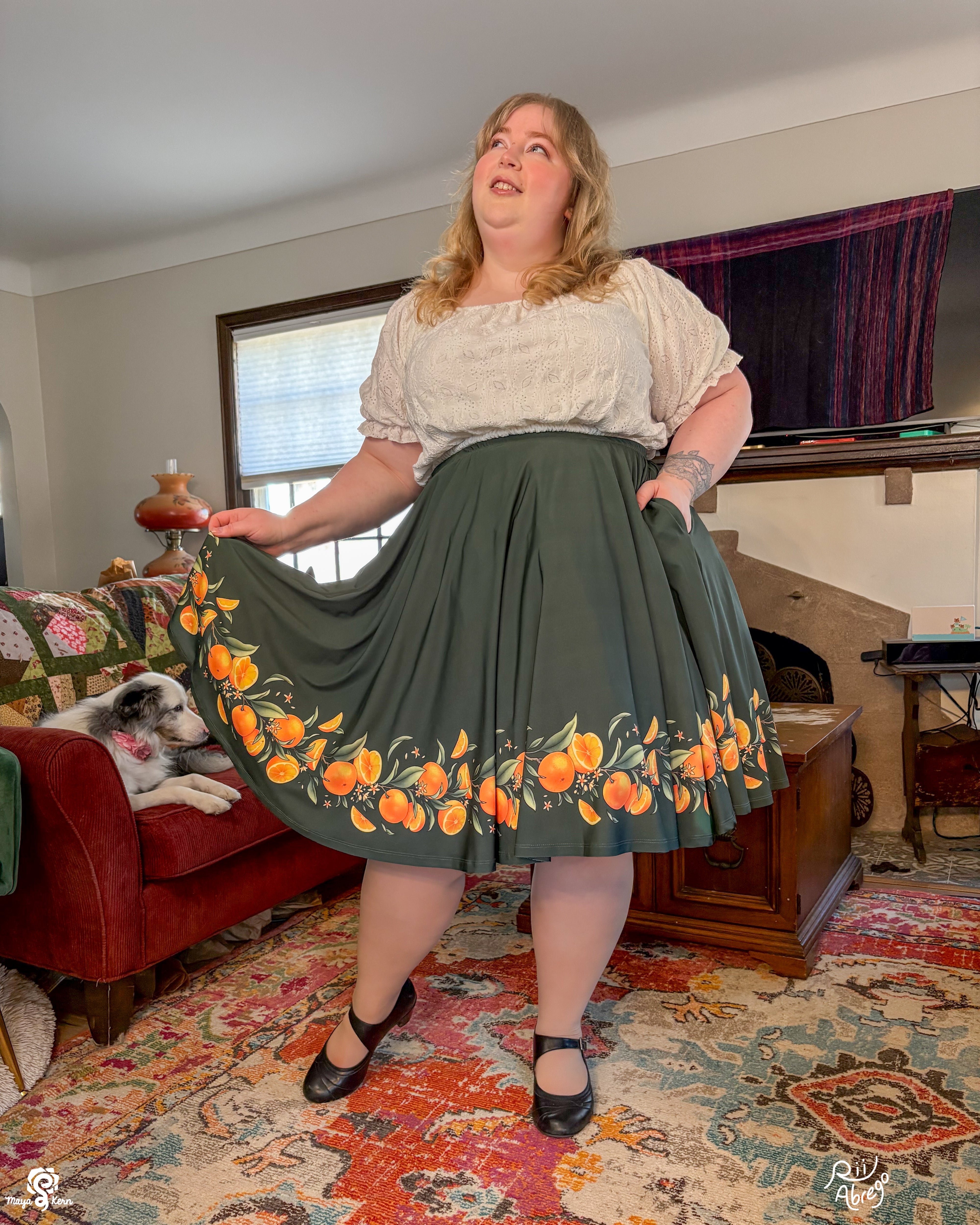COLLAB: Rii Abrego Oranges Midi Skirt