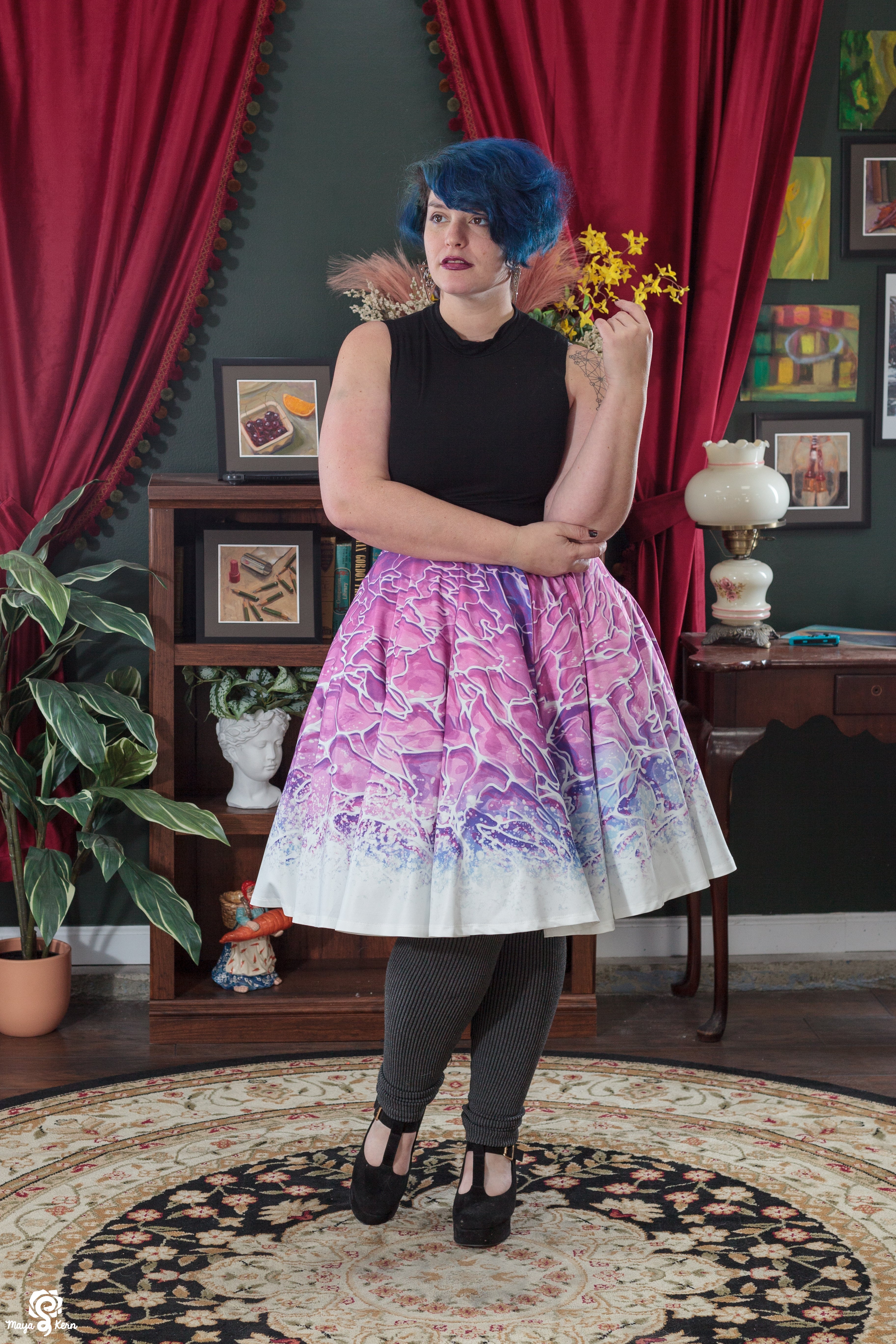 Black Petticoat Midi Skirt