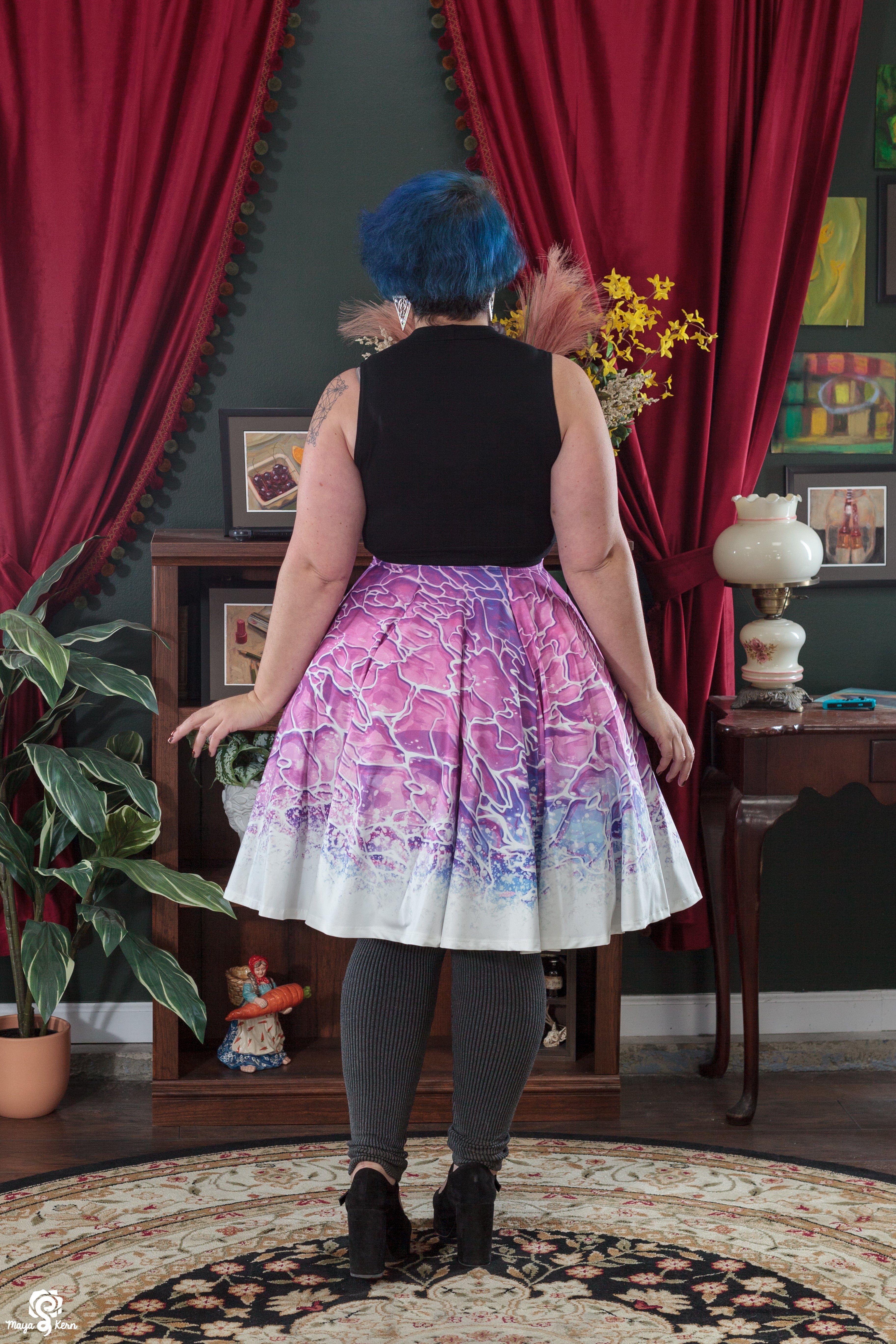 Black Petticoat Midi Skirt