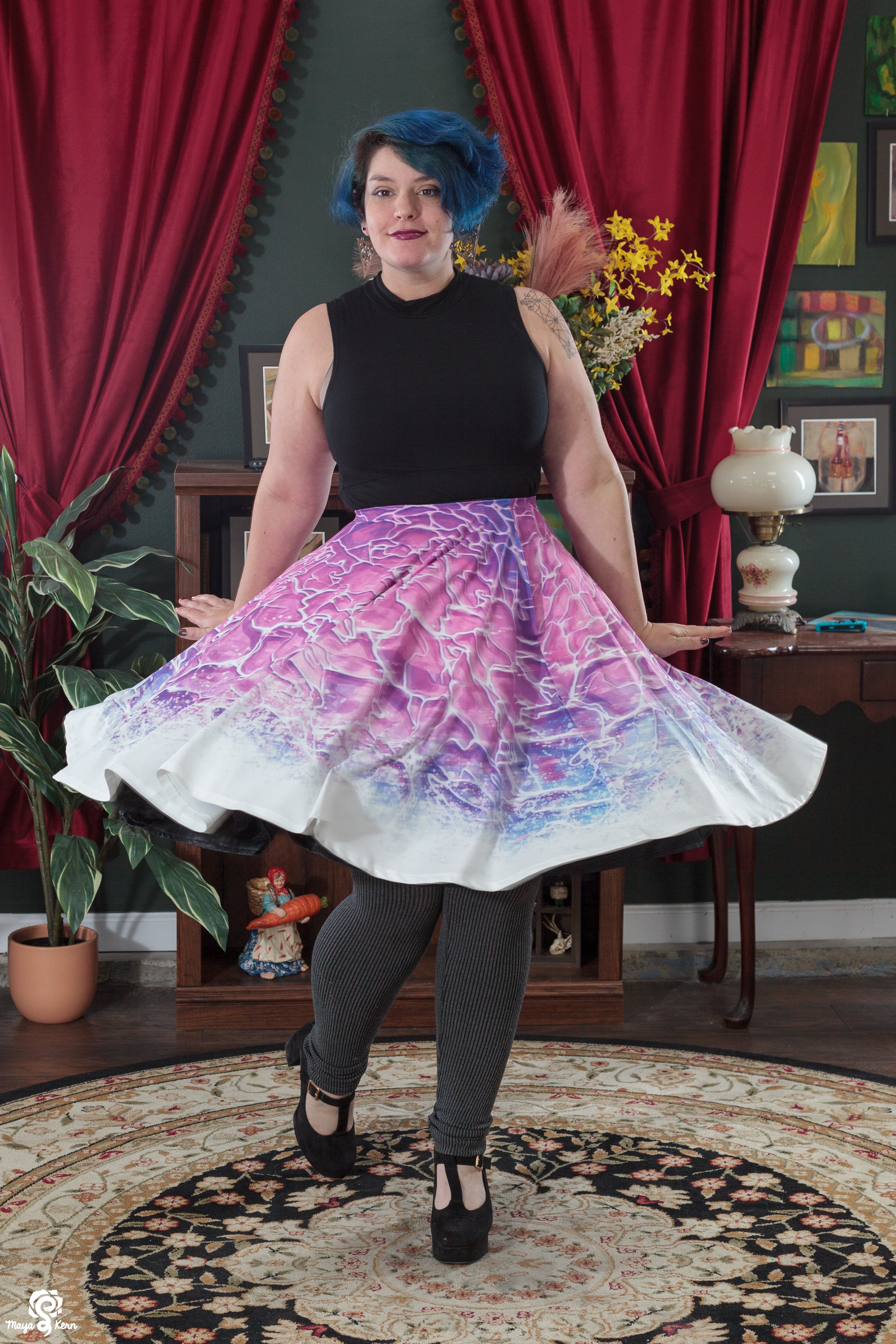 Black Petticoat Midi Skirt