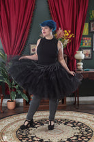 Black Petticoat Midi Skirt