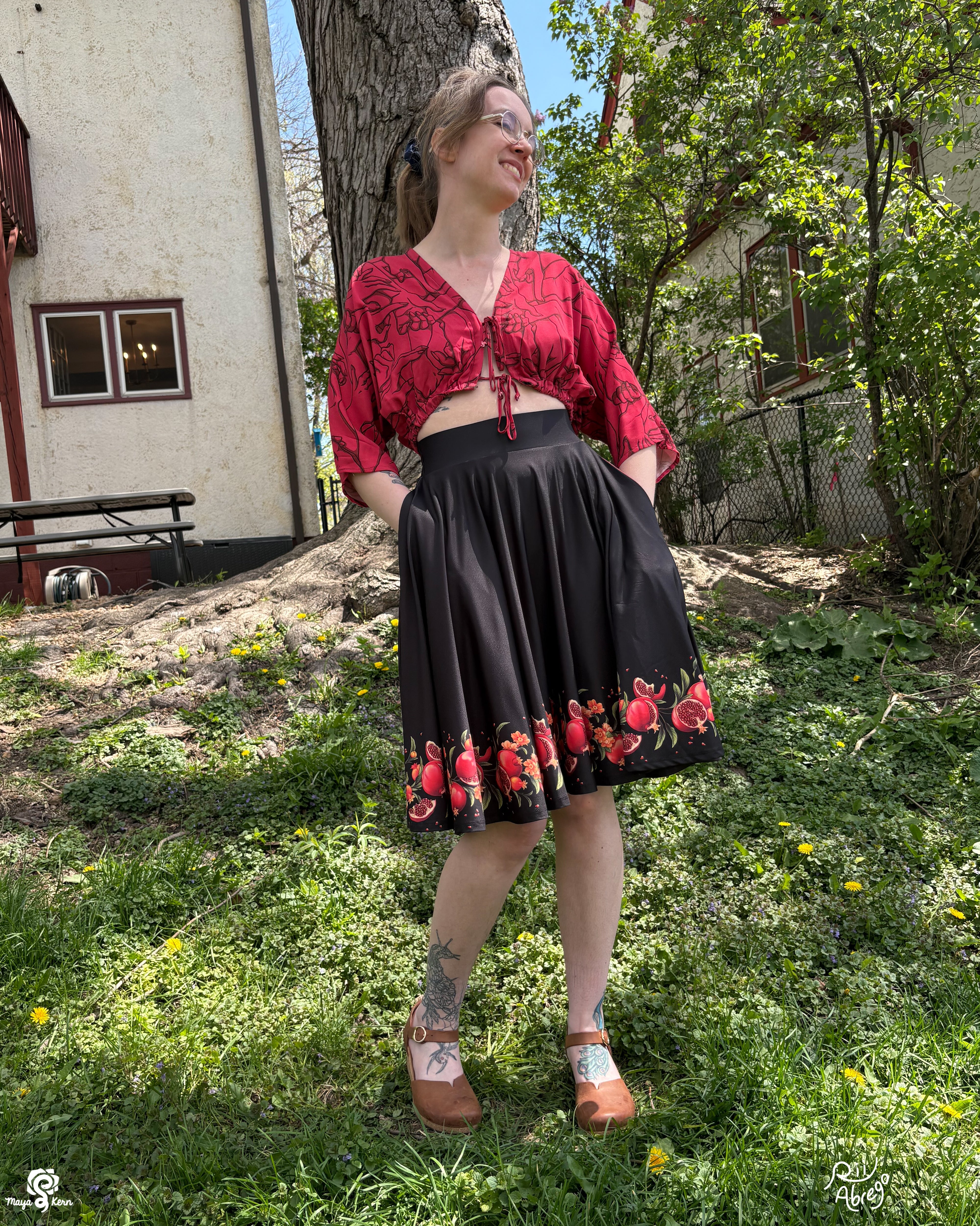 COLLAB: Rii Abrego Pomegranate Circle Skirt