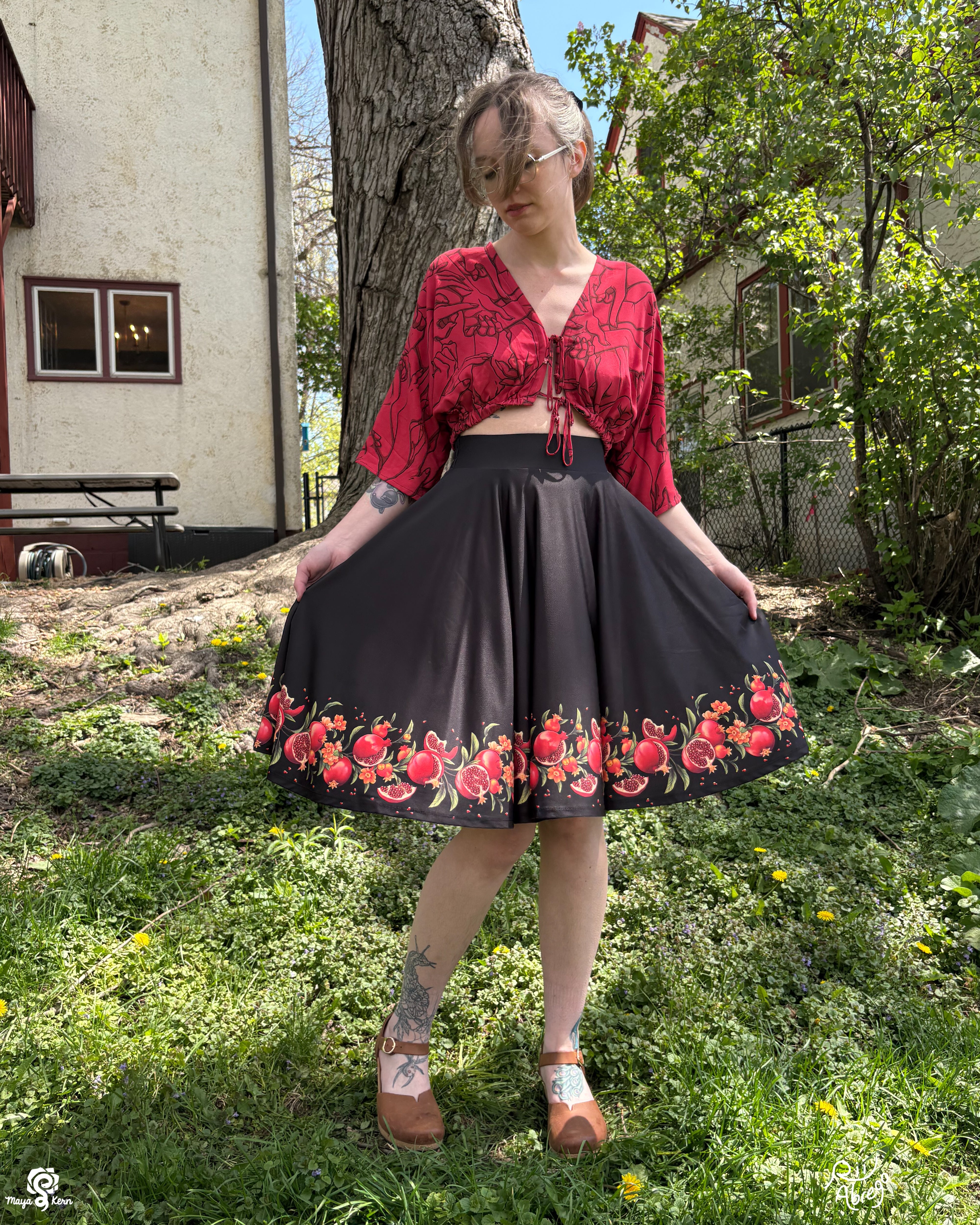 COLLAB: Rii Abrego Pomegranate Circle Skirt