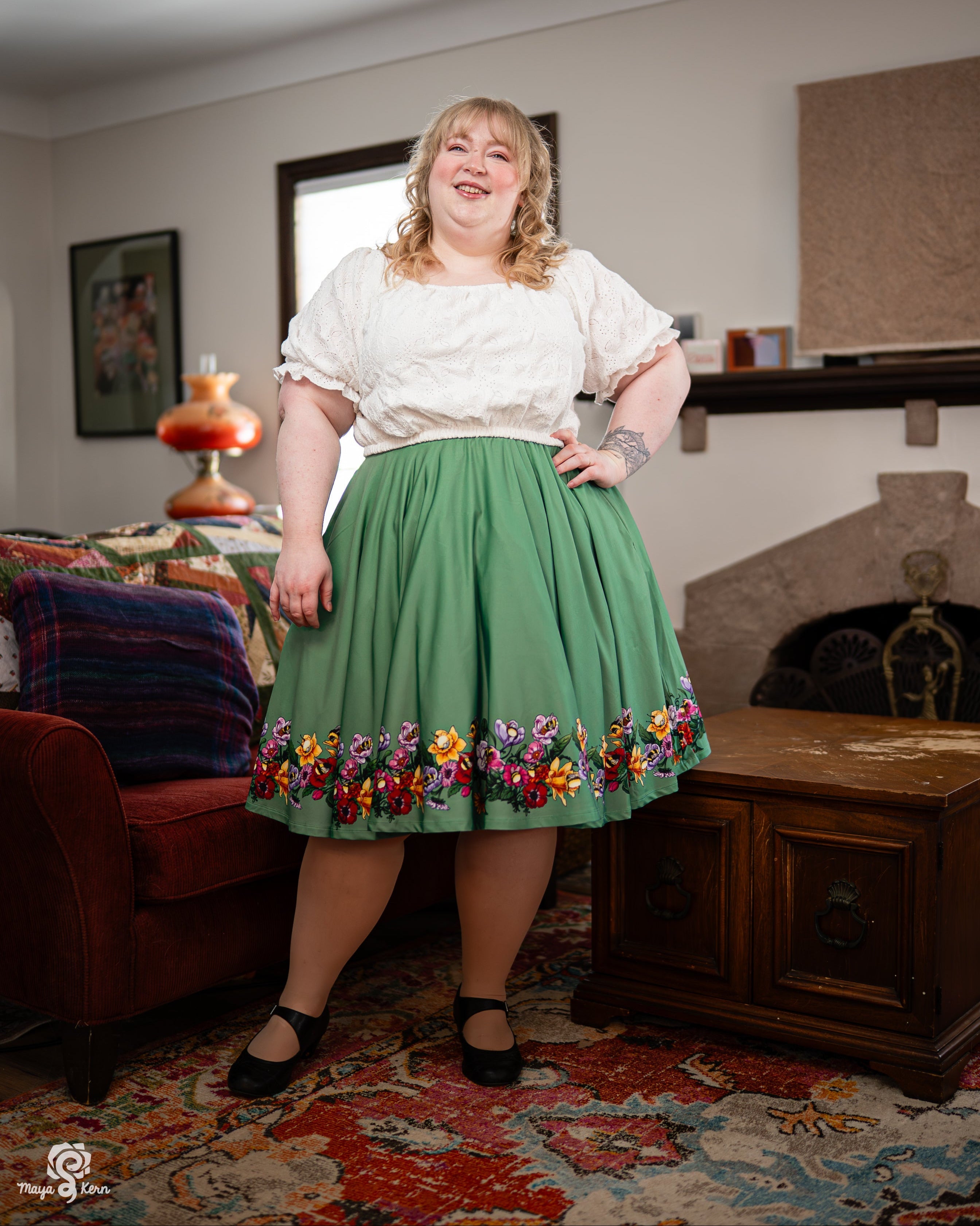 Sleepy Bees Midi Skirt-FINAL SALE – Maya Kern UK