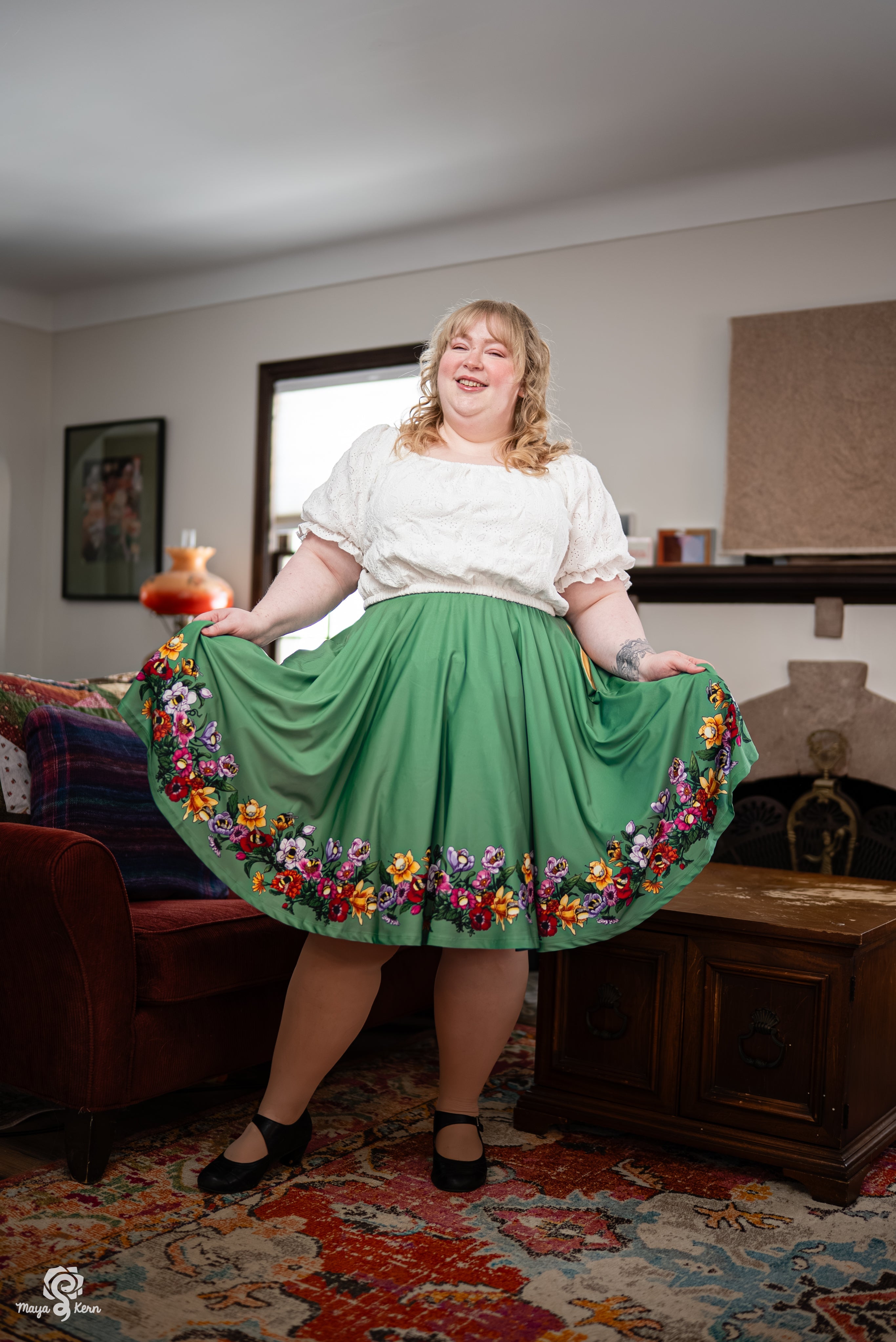 Sleepy Bees Midi Skirt