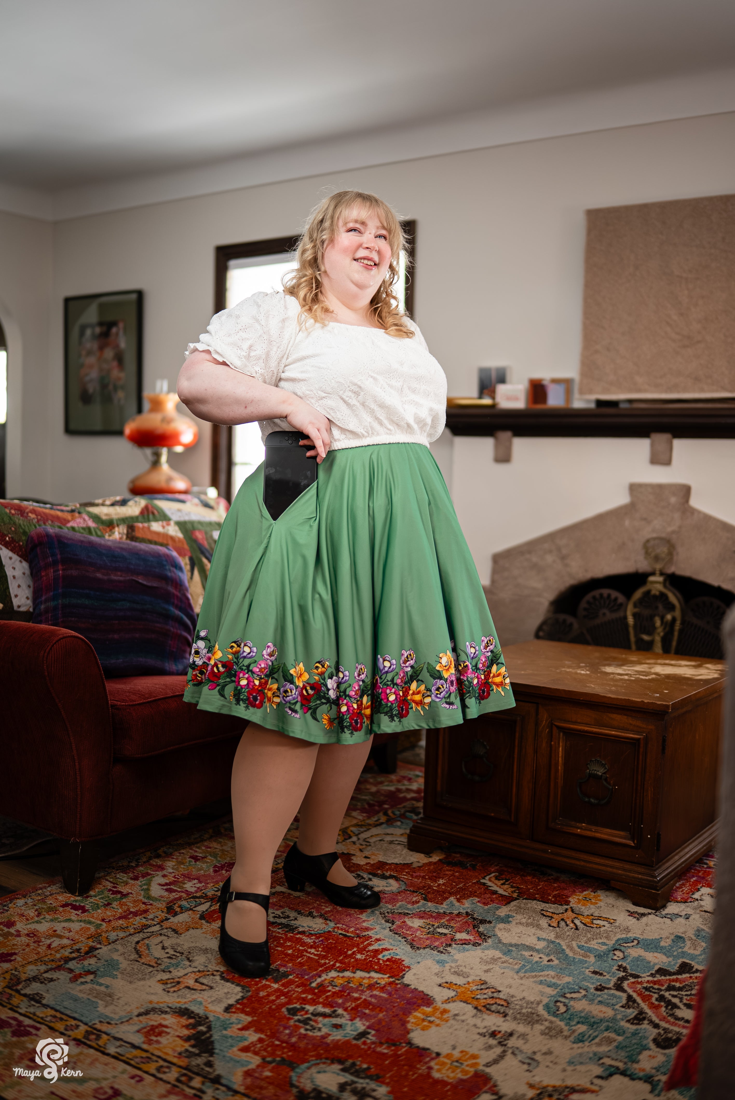 Sleepy Bees Midi Skirt