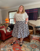 COLLAB: Shattered-Earth Squiggle Cats Midi Skirt