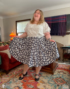 COLLAB: Shattered-Earth Squiggle Cats Midi Skirt