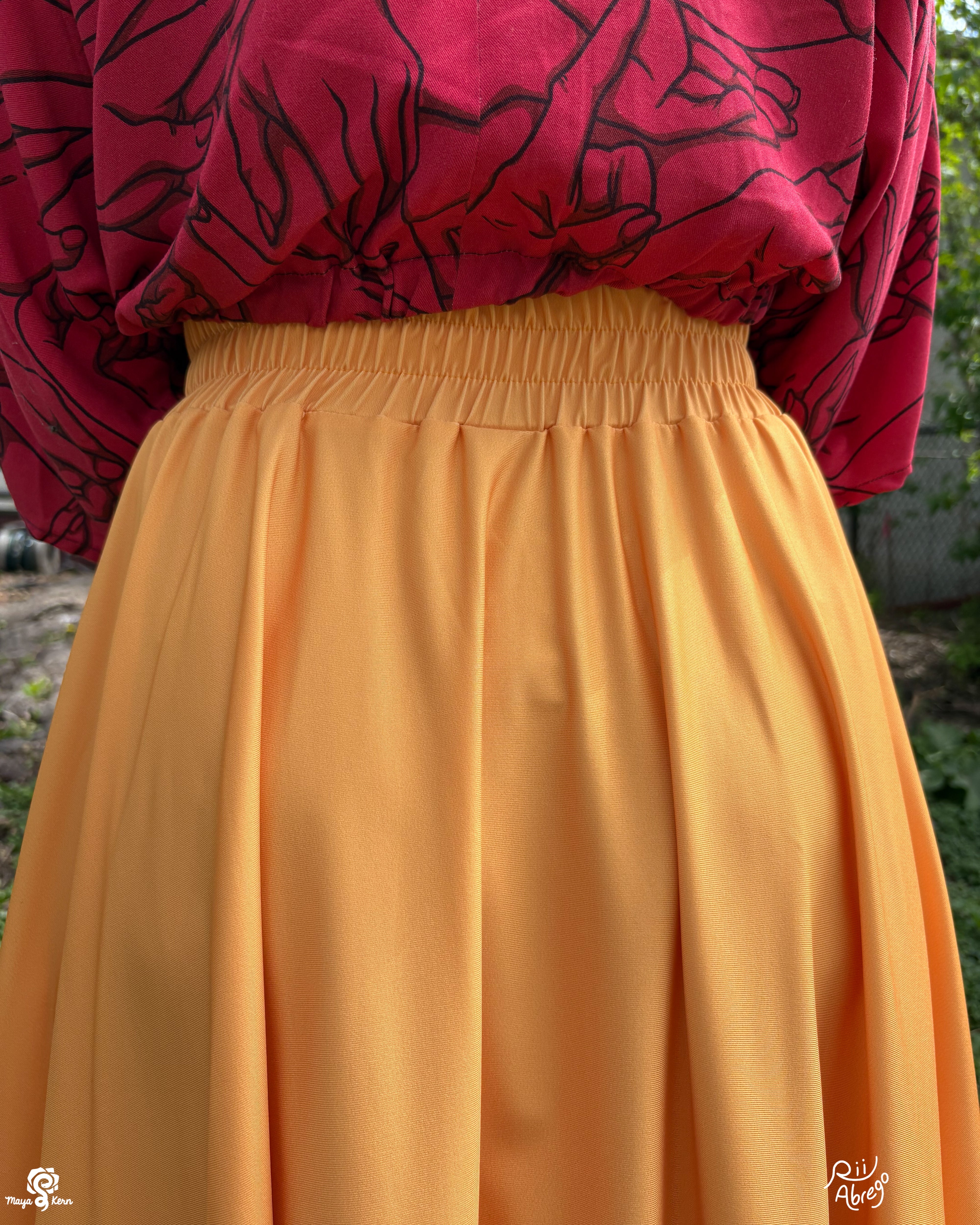 COLLAB: Rii Abrego Strawberry Yellow Circle Skirt