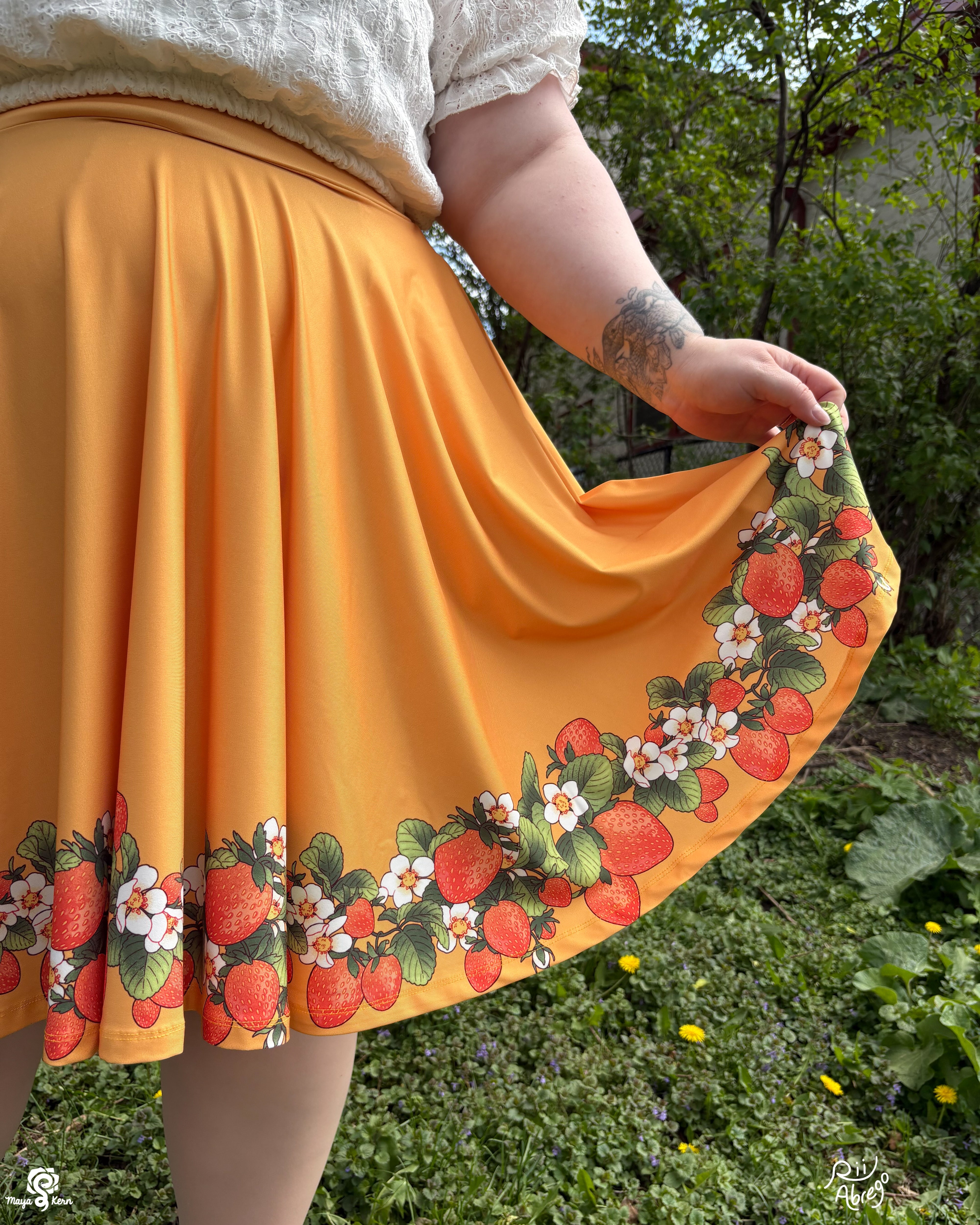 COLLAB: Rii Abrego Strawberry Yellow Circle Skirt
