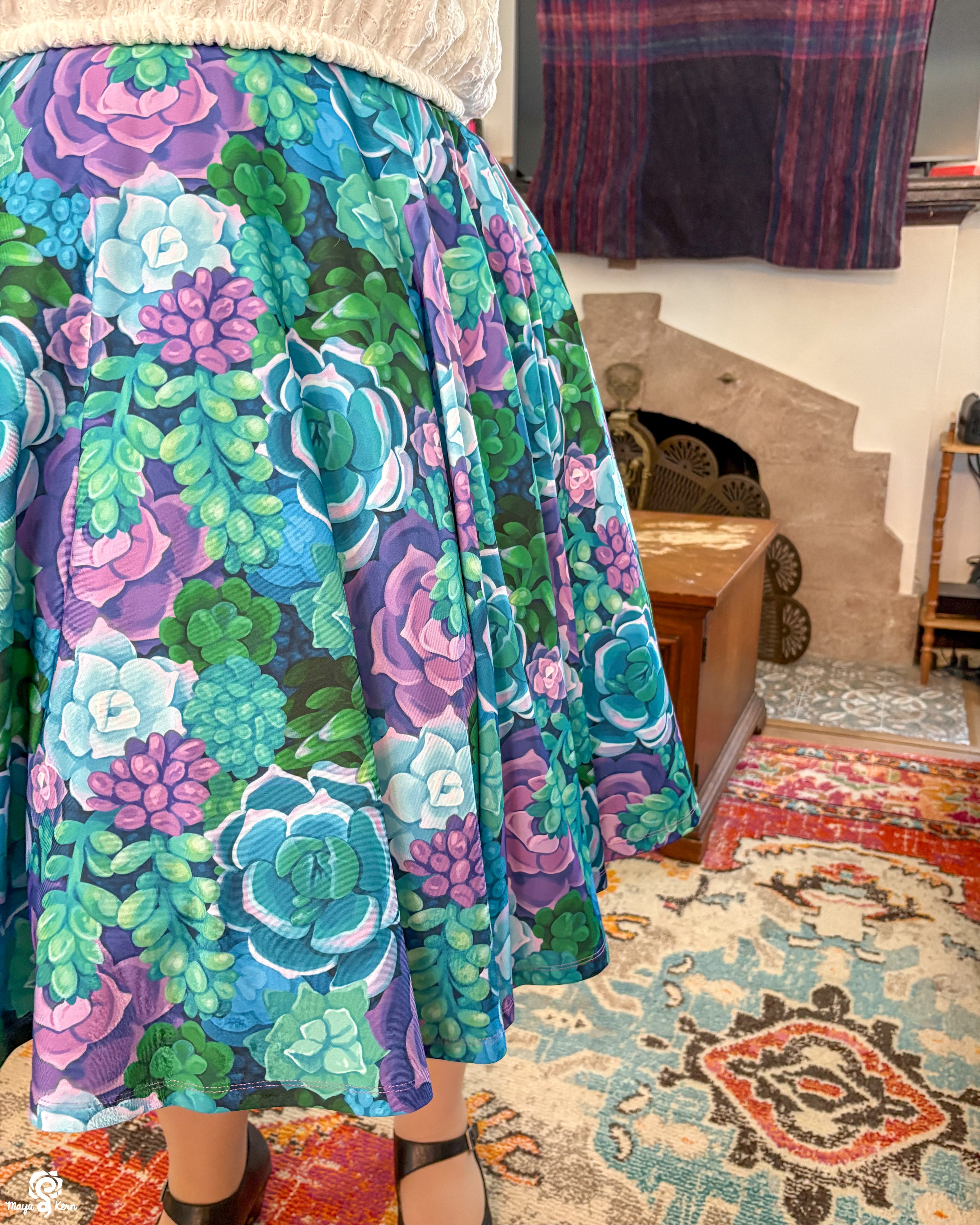 Succulents Midi Skirt