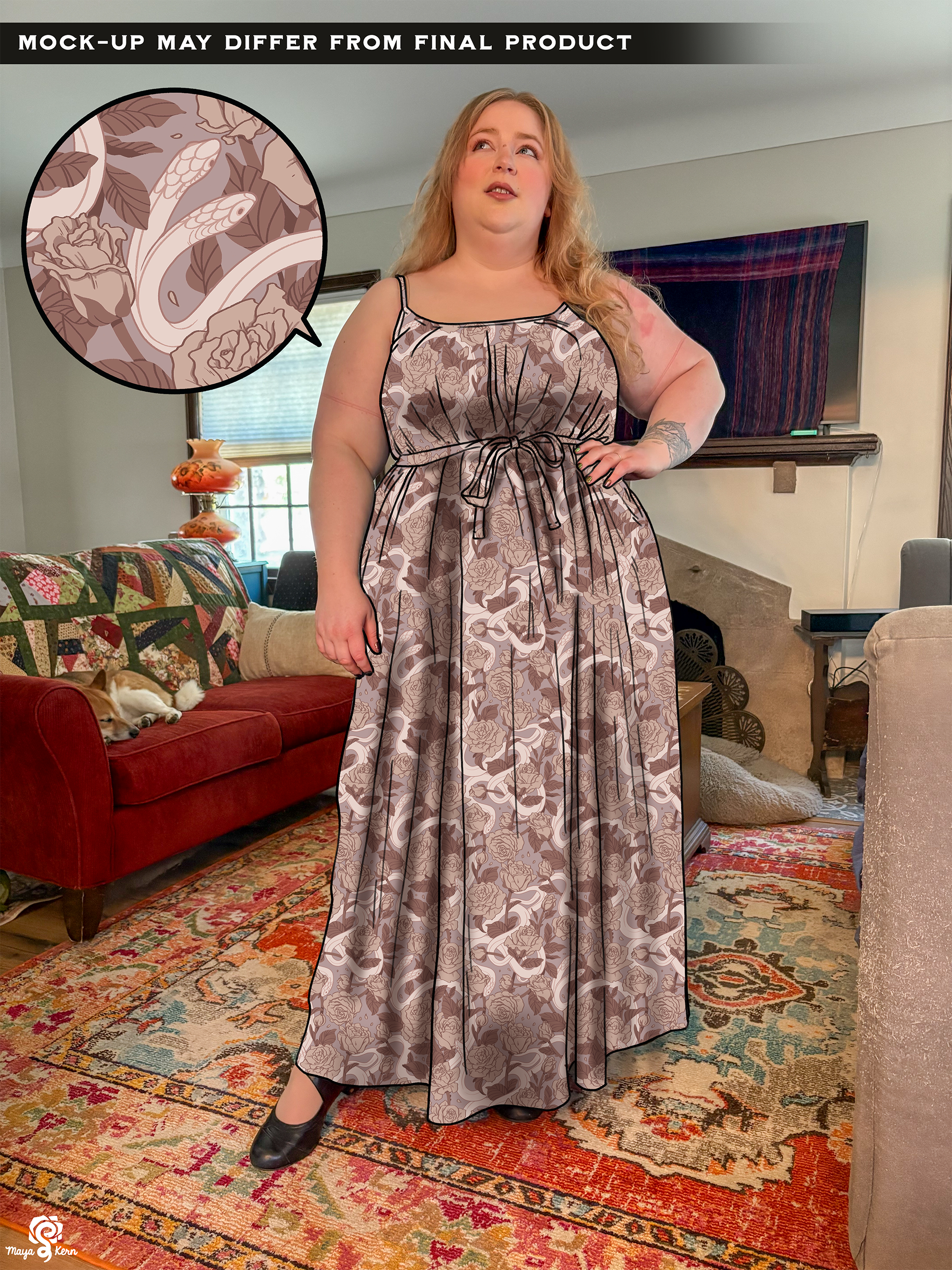 [PREORDER] Hiss Latte Sunswept Maxi Dress