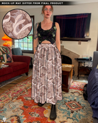 [PREORDER] Hiss Latte Cotton Pleated Maxi Skirt