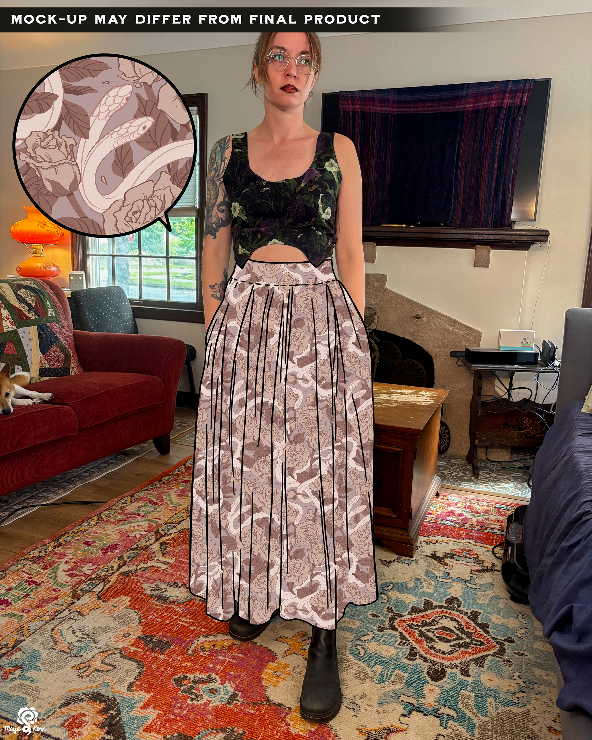 [PREORDER] Hiss Latte Cotton Pleated Maxi Skirt