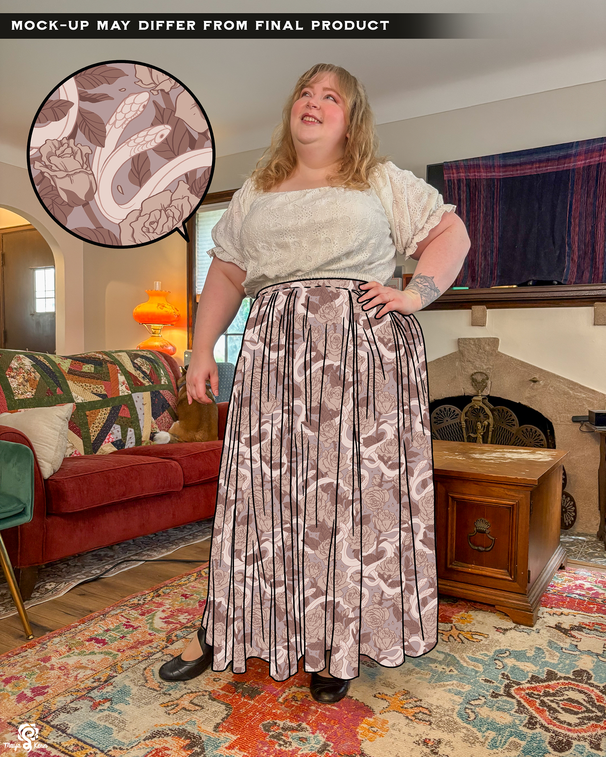 [PREORDER] Hiss Latte Cotton Pleated Maxi Skirt