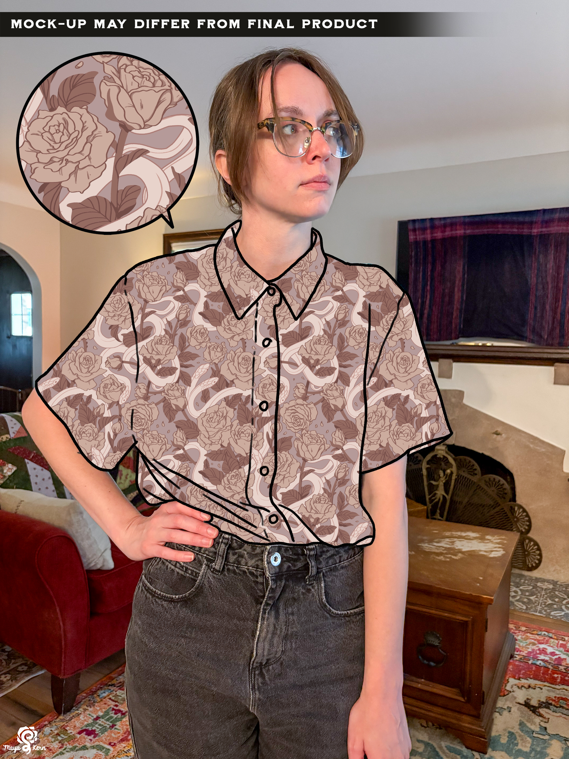 [PREORDER] Hiss Latte Cotton Button-Up Shirt